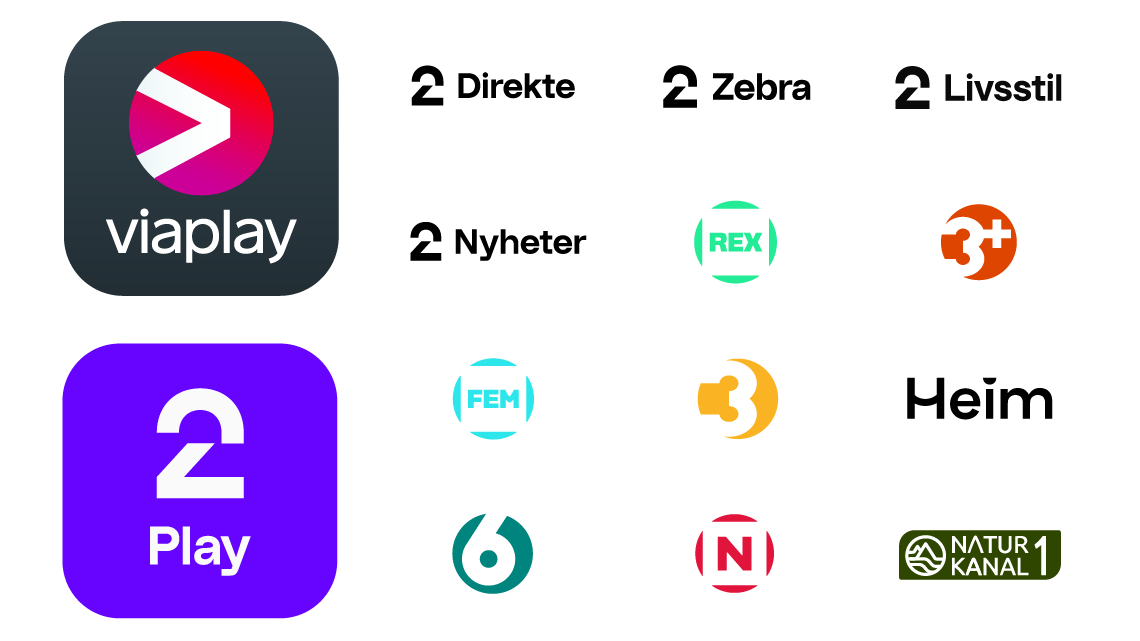 Stream alt fra Viaplay og TV 2 Play, og se de 12 mest populære TV-kanalene med Allente Stream Basic.