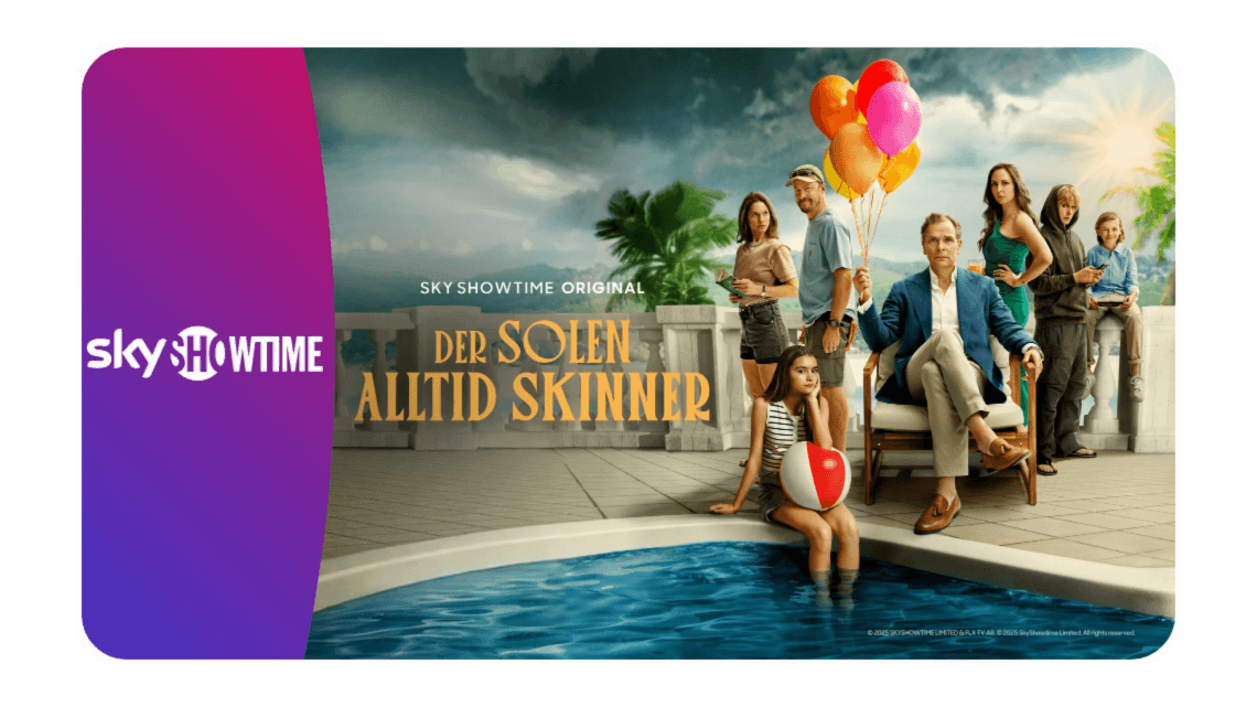 Se serien "Der solen alltid skinner" fra Felix Herngren med SkyShowtime i Allente-appen